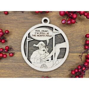 Santa At STRIP Club Funny North Pole Christmas Ornaments Naughty Nice Gifts
